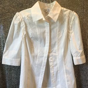 Bebe, white button down shirt